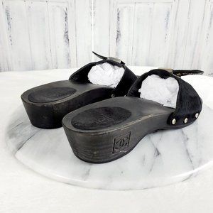 CHANEL | Shoes | Chanel Wooden Slides With Suede Straps | Poshmark